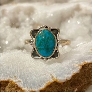 Azurite Chrysocolla Sterling Silver Ring 925 Size 8